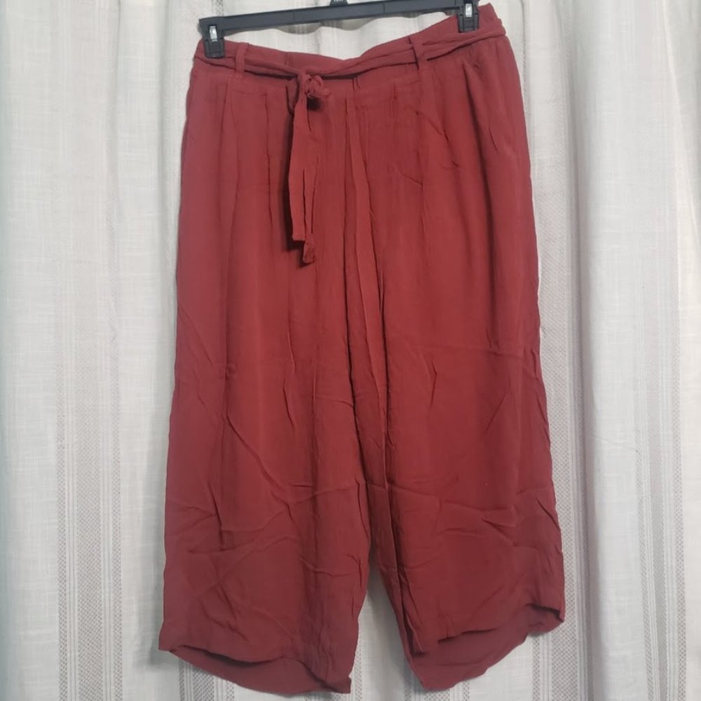 Wide Leg Belted Red Torrid Stretch Pants Size 1X